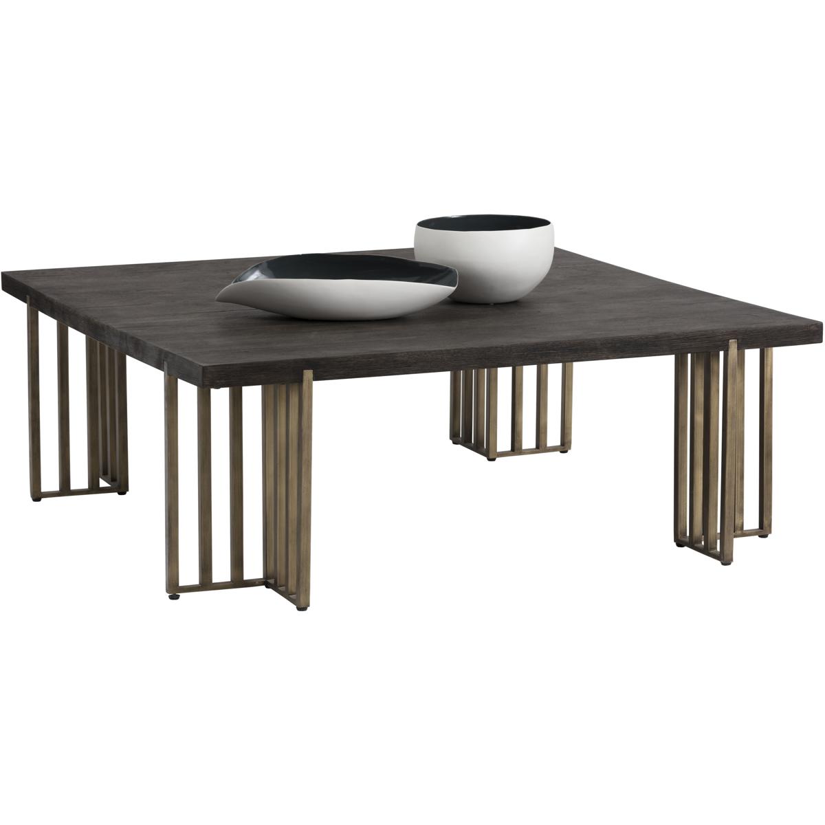 SUNPAN 102942 Alto 47 X 47 inch Espresso / Antique Brass Coffee Table
